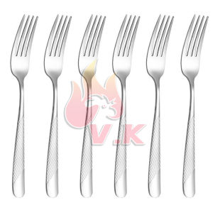 VK 6PCS Kitchen Spoon And Fork Knife Set 304 Stainless Steel Kitchen Tableware Set Premium Food-Grade Cutlery Set