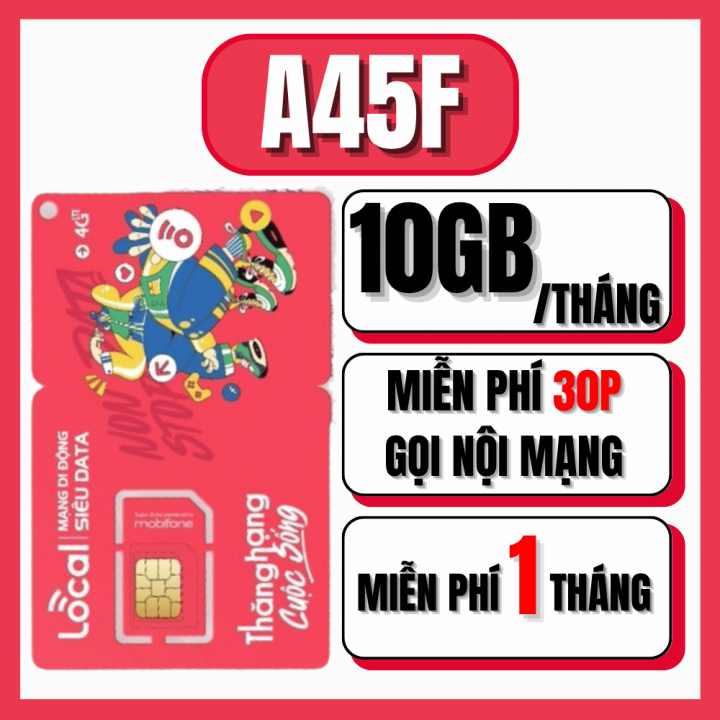 ( MIỄN PHÍ 1 THÁNG ĐẦU ) SIM 4G MOBIFONE GÓI LOCAL GIÁ RẺ - DATA TỐC ĐỘ CAO + MIỄN PHÍ GỌI NỘI MẠNG - PHÍ GIA HẠN CHỈ TỪ 45K/THÁNG |A45F A68D A89D A120 . FREESHIP - CHƯA KÍCH HOẠT.