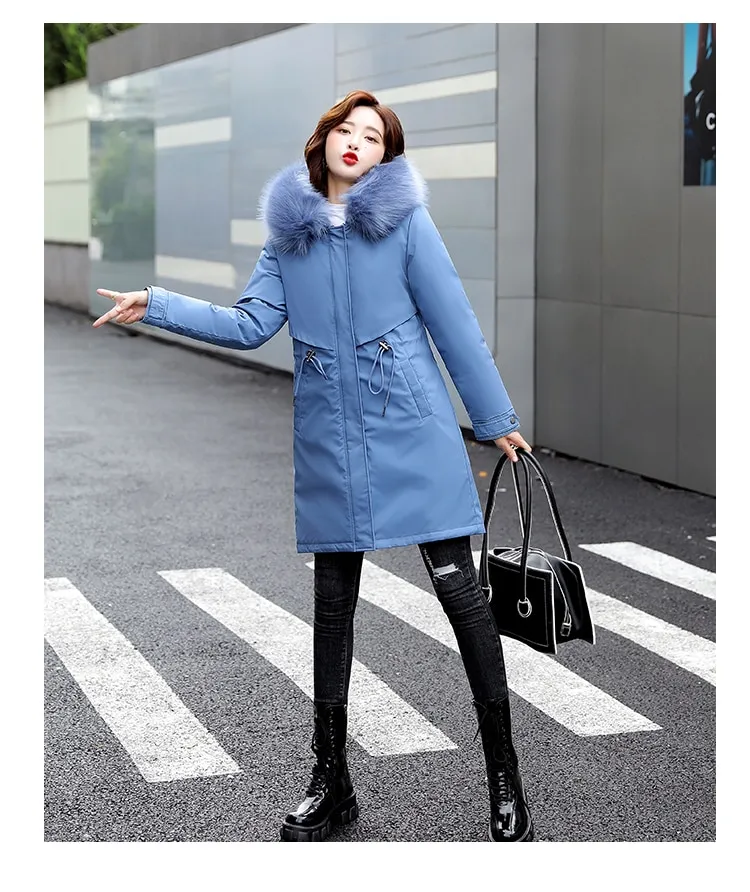 Buy COODRONY Plus Size 6XL Jackets Woman Winter Coat Fashion Short Feminine  Coat Korean Style Warm Fur Collar Thick Warm Winter Jacket Women  Color:Gray, Size:M at
