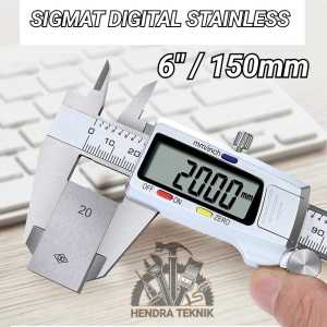 SIGMAT DIGITAL 6" STAINLESS SKETMAT 150MM SEKET JANGKA SORONG 15CM ALAT UKUR DIJITAL BOX ORANGE