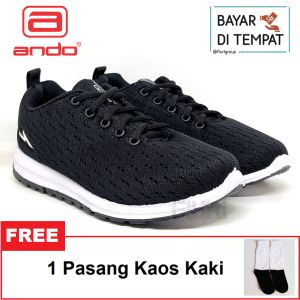 FIURI - Ando - REIN 37-40 HITAM PUTIH - Sepatu Kets Wanita - Sepatu Sneakers Wanita - Sepatu Olahraga Sport Wanita - Sepatu Casual - Sepatu Jogging Lari Fitness Gym Senam Wanita - Sepatu Anak Perempuan Cewek -Sepatu Sekolah Bertali SD SMP SMA