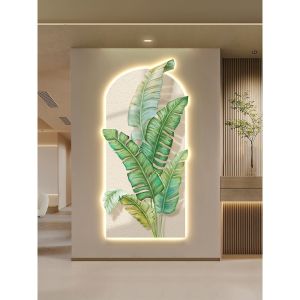 (100% ẢNH CHỤP) Tranh treo tường đèn led lá tropical nhiệt đới mẫu mới uv mặt mica sáng bóng kèm đinh treo