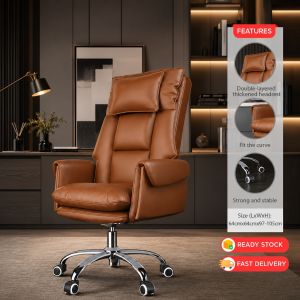 CUTIEHAUS Ergonomic Computer Chair With Headrest Office Chair Recliner PU Leather 135° Recline Komputer Kerusi Pejabat Kulit PU - Fulfilled by Cutiehaus