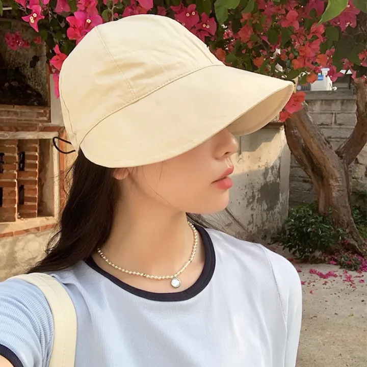 Women%20Sun-Hat%20Korean%20Sunproof%20UV%20Foldable%20Adjustable%20Sunscreen%20Fisherman%20Bucket%20Hat%20Cap%20Woman%20Topi%20Pantai%20Wanita%20Beach%20-%20Image%206
