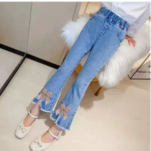 LOBER กางเกงยีนเดกผญ กางเกงเด็กหญิง กางเกงยีนส์ยืด กางเกงยีนส์บาน กางเกงยีนส์เด็ก2-8ปี กางเกงยีนส์เด็กหญิง กางเกงยีนส์เด็กผู้หญิง