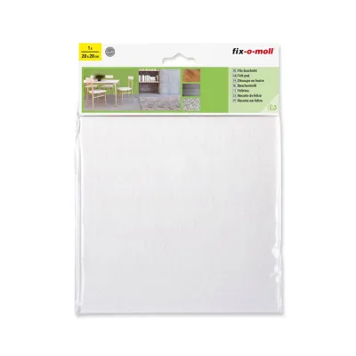 Fix-O-Moll FM-3566333 Felt Pad Self Adhesive (White) 20cm x20cm