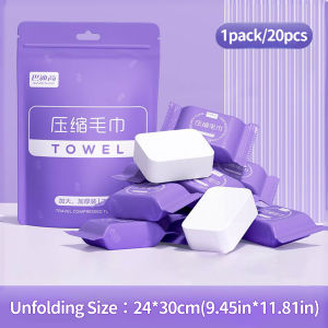 Badigo Badigao 20pcs Disposable Towel Travel Face Towel Compressed 24*30cm Large Size Thinken For Face Clean Travel essentials 巴迪高一次性压缩毛巾旅行必备