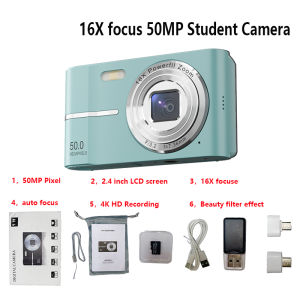 🎄Paskong Handog🎅✨【WIth 32G SD Card】Small Cute Digital Camera 2.7K IPS Screen 8X Zoom Face Detection Vlogging Mini Camera for Photography Beginner