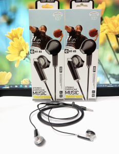 Handsfree Transparan HT-03 + MIC Stereo Earphone Music Hifi Extra Bass