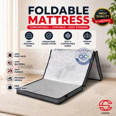 Cassa ZENITH NOELLE Foldable Foam Thick 3inch Single Mattress (Free hand carry bag)