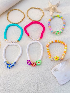 High Quality Allergy Resistant Bracelet Adornment Showcasing Starfish And Egg Flower For A Freshness Summer Look