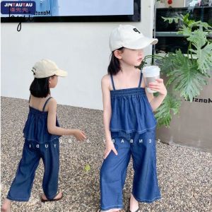 kyiibaby summer new children Korean style color stripe top nine minutes pants two-piece INSTAGRAM kybb098