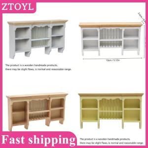 ZTOYL💝 1Pcs 1 12 Dollhouse Wooden Storage Shelf Miniature Furniture Wall Hanging Cabinet For Doll House Dining Room Decoration