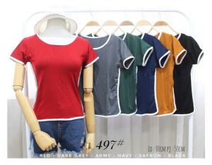 Floline  ols - Kaos atasan wanita Lis Samping / Atasan Crop wanita Lis Sampaing/ Kaos Fashion wanita Lis Premium