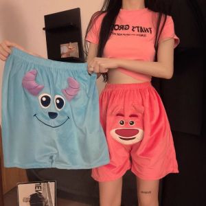 LIN X 3D Animal Fleece Pajama Pants Cartoon Plus Size Funny Plush Sleepwear Novelty Homewear Velvet Strawberry Bear Shorts Men Women