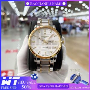 Đồng hồ nam đồng hồ pin Sunrise 1204SA full hộp thẻ bảo hành 3 năm sapphire chống xước chống nước bảo hành 3 năm