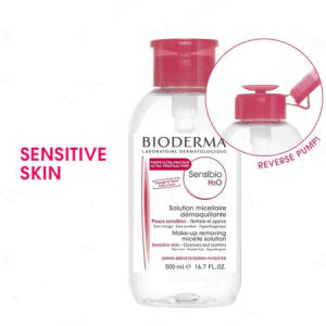 SG In Stock Bioderma H2O Micellar Water Makeup Remover Reverse Pump 500ml Makeup Remover - Sensibio Sebium