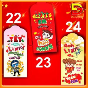 Bao Lì Xì Truyền Thống Bao Lì Xì In Chữ Ý Nghĩa Dễ Thương Thiết Kế Độc Đáo Lạ Mắt DC-208