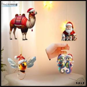 [liujinpeng] 2D Cây giáng sinh Mặt dây chuyền 2D phẳng Acrylic Xmas Cây treo đồ trang trí phim hoạt hình trang trí nhà năm mới quà tặng giáng sinh