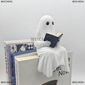 [COD] WEICHENG ฟิกเกอร์ผีฮาโลวีนรูปปั้นผีอ่านหนังสือเรซินผีนั่งรูปปั้นผีสำหรับอ่านหนังสือฮาโลวีนของตกแต่งสำนักงาน