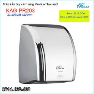 [HCM]Máy sấy tay inox cảm ứng Prolax Thailand KAG-PR203 công suất 200w vỏ inox bóng hiệu suất cao tiết kiệm điện ít tạo tiếng ồn