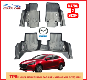MAZDA 2  -Thảm lót sàn MAXXCAR nhựa TPE nguyên sinh đúc 5D  xe MAZDA 2 - 2020+ BẢN Sedan và Hatchback Sport.