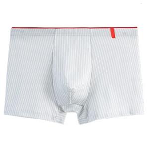 Fashionable Mens Boxers Briefs Milk Silk Fabric Underwear Stylish Striped Pattern Elastic Waistband Underpants Shorts