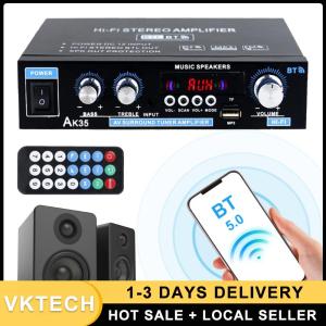Bluetooth-Compatible 12V/110-240V HiFi Stereo Power Amplifier with Remote Control Home Power Amplifier Wireless Power Amplifier
