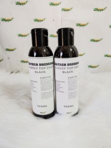 Leather Top Coat BLACK GLOSSY for Leather Shoes wallet belts leather seats 100ML with Free Microfiber Cloth