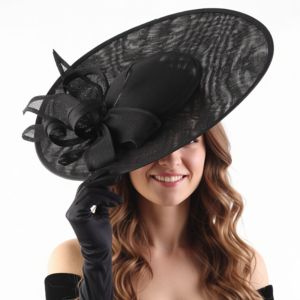 FANI Elegant Mesh Bow Headband Exquisite French Vintage Kentucky Hat Fashion Retro Feather Fascinator Hat Lady