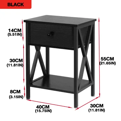 Global Modern Bedside Cabinet Adjustment Height Bed Table Space Saving Easy Installation Drawer
