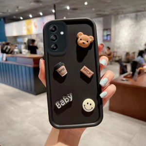 Phone Case for Samsung A57 A37 A27 A17 A07 A56 A36 A26 A16 LTE 5G New 2026 Cute Bear Coffee Design Soft Silicone Casing for Galaxy A37 5G A57 5G Pretty Phone Cover