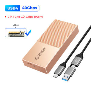 ORICO USB4 40Gbps SSD Enclosure Thunderbolt 4/3 Compatible 2800MB/S Aluminum Alloy Shell Metal Thermal Fin With 7000MB/S NVME SSD