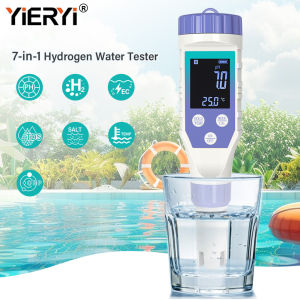 Yieryi Đồng hồ đo độ PH 7 trong 1 Ph/Ec/Tds/Độ MặN/h2/ORP/Temp/Hydrogen mét kỹ thuật số Máy kiểm tra chất lượng nước