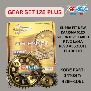 GEAR GIR SET GIR PAKET SUPRA FIT NEW SUPRA X 125 KARISMA REVO LAMA 14-36T 428H-106L 128PLUS
