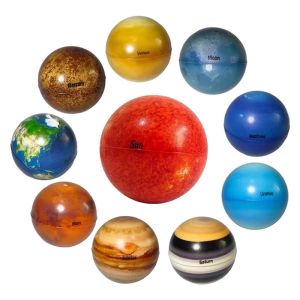 10pcs Bola Planet Tata Surya Mainan Edukasi Mainan/ Bola Spons Elastis Bouncy ball