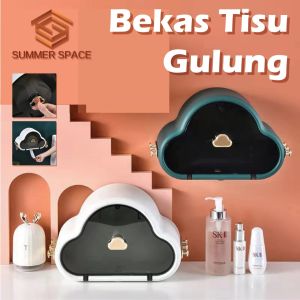 ☁️☁️🧻Bekas Pemegang Tisu Gulung Tandas Lekat Dinding Design Awan Kalis Air | Wall Mounted Waterproof Cloud Design Tissue Roll/Accessories/Skin Care Holder Storage Box🚽💍💅🏼🧴☁️