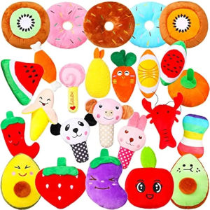 50PCS/Pack Dog Squeaky Toys Bulk Plush Dog Toys for Small Medium Dog Cute Stuffed Pets Squeaky Toys Dog Puppy Birthday