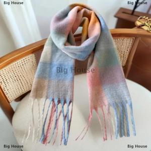 [COD] Big House ใหม่ผ้าพันคอให้ความอบอุ่นหนาสำหรับฤดูหนาวผ้าคลุมไหล่แคชเมียร์ผ้าคลุมไหล่ผืนใหญ่ผ้าคลุมไหล่มีขนสีรุ้งสำหรับผู้หญิง