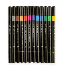 Mont Marte Dual Tip Markers Brush/ Metallic Brush/Bullet Premium 12pc