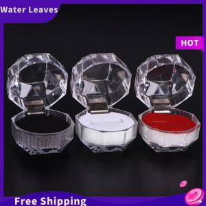 [Water]Hot Sale Freeshipping Rõ ràng Acrylic đồ trang sức Hộp quà tặng cho người giữ Nhẫn cưới đính hôn hiện tại mới