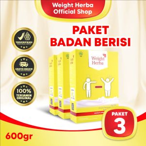 Weight Herba Paket 3 Box - Susu Penggemuk Badan Premium Meningkatkan Berat Badan Secara Cepat & Alami