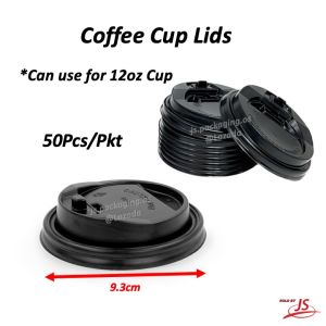 Disposable Paper Hot Coffee Cup and Lids [50Pcs/Pkt] Cawan Kertas Pakai Buang dan Penutup 12oz
