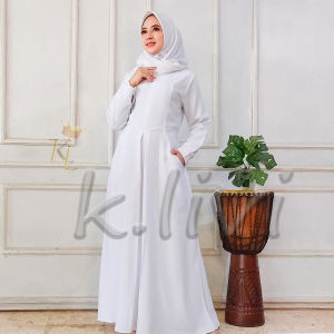 Gamis putih remaja fashion muslim wanita size XS S