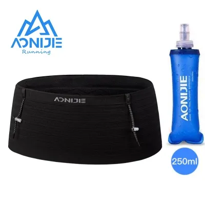 AONIJIE W8116 Woven Elastic Sports Waist Bag Running Belt with 250ml Soft Flask