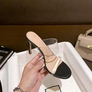 Sepatu Wanita Hak Tinggi 9 Cm Mika Transfaran Double List Cocok Buat Pergi Pesta