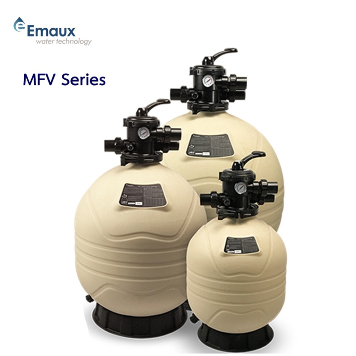 ถังกรองสระว่ายน้ำ EMAUX MFV Series Top Mount ถังกรองทราย MFV17 MFV20 ...