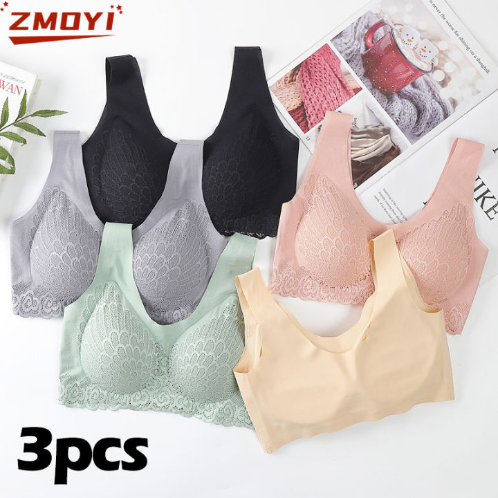 【Cw】 M-4XL Reka Bentuk Saiz Besar Latex Bras untuk Wanita Plus Latex ...