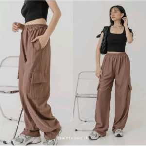 celana cargo kulot knit hornet celana panjang wanita masakini celana cullotes knit gembol