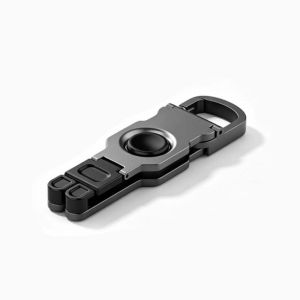 EINC033421 3-In-1 Multi-Functional Fidget Spinner Phone Stand Anti-Slip Zinc Alloy Foldable Phone Stand V-Shape Keychain Stand Phone